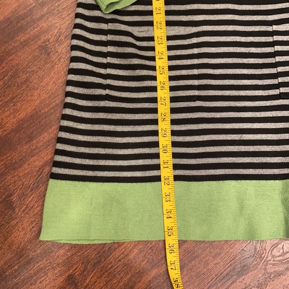 Eliza J Sweater Dress black gray green stripe color block size Large - Picture 6 of 10